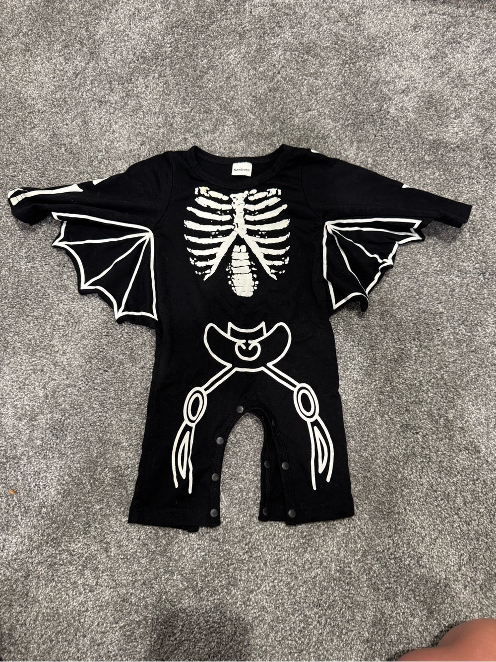 Newborn Baby Skeleton Bat Wing Romper Costume
